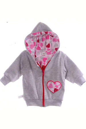 La Bortini Sweatjacke Doppellagige Baby Jacke in mit Herzchen Kapuzenjacke aus reiner Baumwolle, 56 62 68 74 80 86 92 98 - Verkäufer: A&O Baby-und Kindermoden