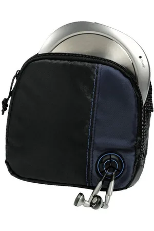 hama CD-Player Tasche Tasche für Discman und 3 CDs, Blau, Trageriemen, Kabelausgang