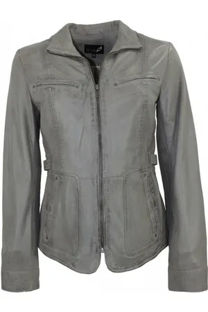 Jilani Lederjacke - Damen Lederjacke Lammnappa hellgrau - Verkäufer: Lederjacken24