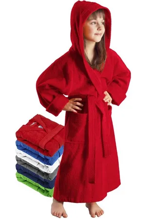 Arus Kinderbademantel für Jungen und Mädchen, mit Kapuze, 100% Baumwolle, mit zwei Taschen, farbenfroh - Verkäufer: Germany GmbH
