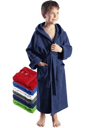 Arus Kinderbademantel für Jungen und Mädchen, mit Kapuze, 100% Baumwolle, mit zwei Taschen, farbenfroh - Verkäufer: Germany GmbH