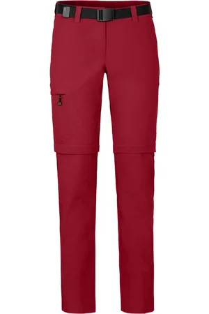 Bergson Outdoorhose BENNETT Zipp-Off (slim) Damen Wanderhose, vielseitig, pflegeleicht, Normalgrößen, dunkelrot - Verkäufer: