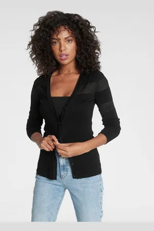 melrose Strickjacke mit transparenten Streifen