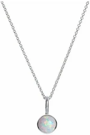iz-el Silberkette Kette Silber Opal - Geschenk für Frauen, 925 Sterling Silber - Verkäufer: