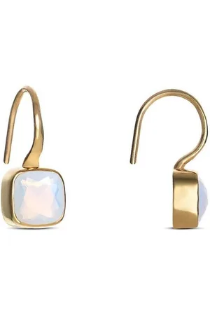 iz-el Paar Ohrhänger Ohrringe Gold Quarz Farbstein - goldene Ohrhänger LUA, 925 Sterling Silber - Verkäufer: