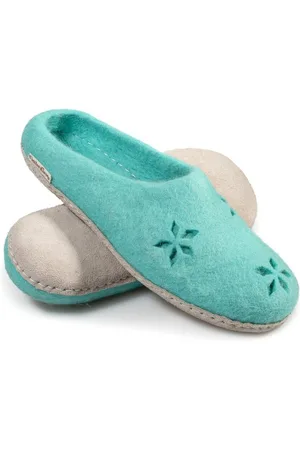 naturling Filz Pantoffel Hausschuh (mit floralem Muster) mit bequemer Ledersohle - Verkäufer: C2M COMMERCE