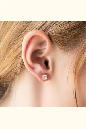 iz-el Paar Ohrstecker Ohrringe Silber Plättchen gewölbt - Ohrstecker DOT, 925 Sterling Silber - Verkäufer: