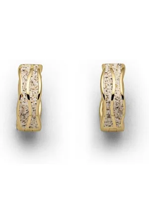 DUR Ohrring-Set Schmuck: Ohrring, Creole "Welle" mit Strandand, vergoldet O5342 - Verkäufer: Strandsandschmuck