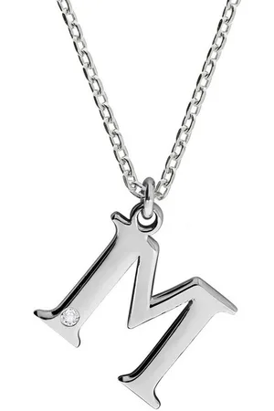 ELLEN K. Kette mit Anhänger Silber 925 mit 1x Diamant 0,008ct. Buchstabe M