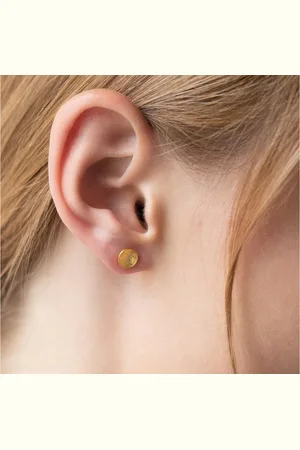 iz-el Paar Ohrstecker Ohrringe Gold Plättchen gewölbt - Ohrstecker DOT, 925 Sterling Silber - Verkäufer: