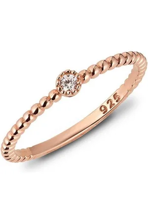 iz-el Fingerring Ring Rosegold Zirkonia Solitär - Solitärring Tautropfen, 925 Sterling Silber - Verkäufer: