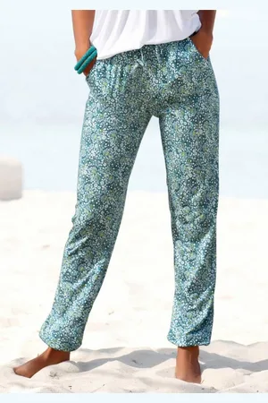vivance collection Jerseyhose mit Blümchendruck und Taschen, elastischer Bund, Strandhose
