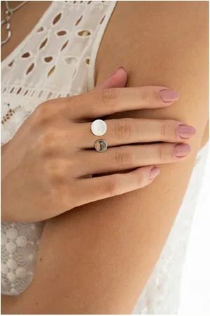 iz-el Fingerring Ring Silber Plättchen - Silberring Basic Dots, 925 Sterling Silber - Verkäufer: