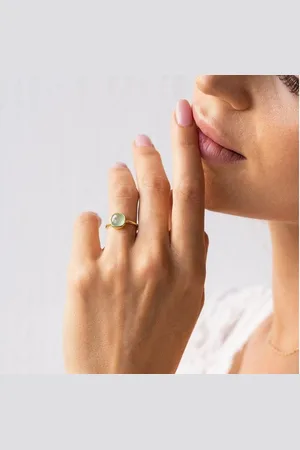 iz-el Fingerring Fingerring Ring Gold Chalcedon, 925 Sterling Silber - Verkäufer: