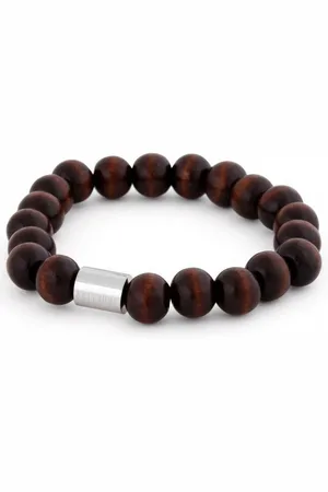 Akitsune Armband Artem Holz-Armband - Braun - Silber 18cm - Verkäufer: Blackskies