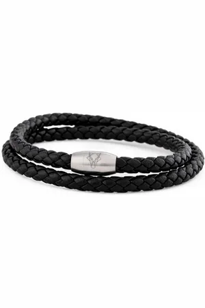 Akitsune Lederarmband Suprema Lederarmband Silber - Schwarz 18 cm - Verkäufer: Blackskies