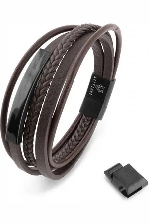 Akitsune Armband The Punisher Kunstleder Armband - Schwarz Braun 23cm - Verkäufer: Blackskies