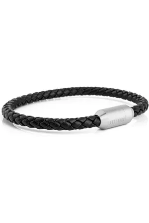 Akitsune Lederarmband Silvus Lederarmband Silber - Schwarz 19,50cm - Verkäufer: Blackskies