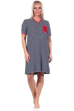 Normann Nachthemd Maritimes kurzarm Frottee Damen Nachthemd Strandkleid mit Anker Motiv - Verkäufer: Fairway
