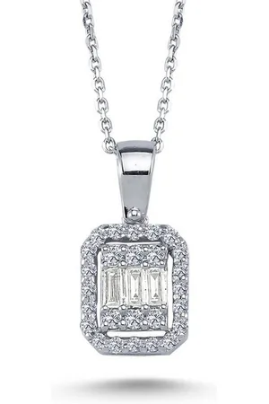 EinStein Diamant Collier Baguette Brillant Diamant Halskette 585´er Weißgold, Baguette Diamant - Verkäufer: