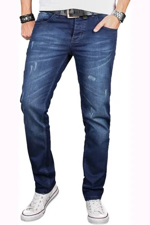 Alessandro Salvarini Straight-Jeans Herren Designer Jeans Slim Fit AS051 - Verkäufer: Golden Brands