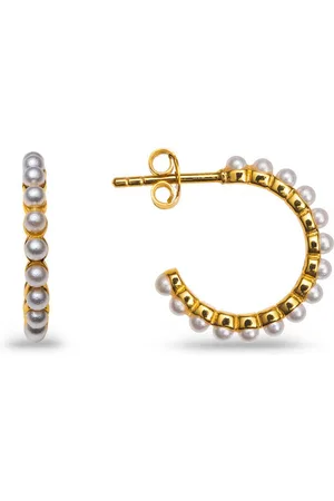 iz-el Paar Creolen Creole Sweet Pearls 925 Silber vergoldet, 925 Sterling Silber - Verkäufer: