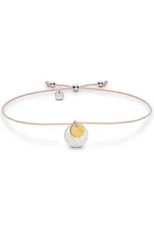 iz-el Armband Armband Gold Silber Bicolor Plättchen - Makramee DOTS, 925 Sterling Silber - Verkäufer: