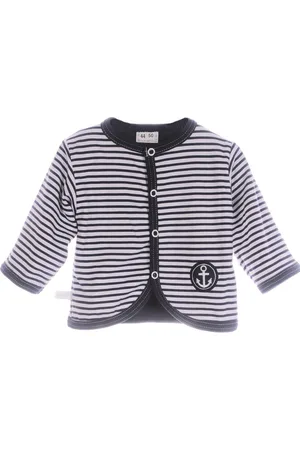 La Bortini Sweatjacke Baby Jacke leichtes Jäckchen gestreift mit Anker doppellagig aus reiner Baumwolle, 44 50 56 62 68 74 80 86 92 98 - Verkäufer: A&O Baby-und Kindermoden