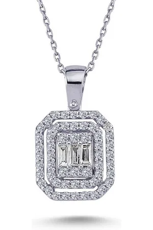 EinStein Diamant Collier Baguette Diamant Anhänger Halskette 585