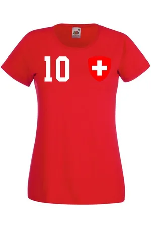 Youth Designz T-Shirt Schweiz Damen T-Shirt im Fußball Trikot Look mit trendigem Motiv - Verkäufer: EmDa Trading GmbH