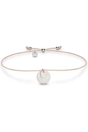 iz-el Armband Armband Silber Plättchen Gebürstet - Makramee DOTS, 925 Sterling Silber - Verkäufer: