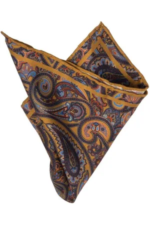 BGents Einstecktuch Handrolliertes Einstecktuch aus Seiden-Twill mit Paisley-Muster, Besondere Farbbrillanz - Verkäufer: