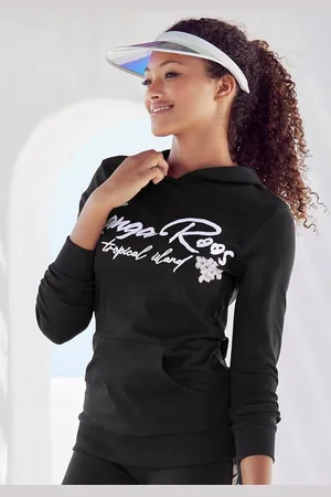 KangaROOS Kapuzensweatshirt Mit Stickerei und Blumendruck, Loungeanzug, Hoodie