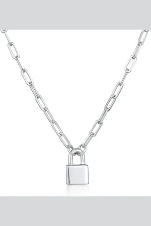 Elli Kette mit Anhänger Schloss Liebe Gliederkette Unisex 925er Silber, Schloss - Verkäufer: JULIE & GRACE GmbH