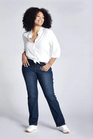 Ulla Popken Funktionshose Jeans Mandy gerade 5-Pocket-Form Komfortbund - Verkäufer: Popken Fashion Group