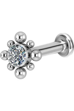 Karisma Nasenpiercing Titan G23 Hinged Clusters Innengewinde Labret/Lippe Medusa, Ohrpiercing Tragus Helix Piercing Stärke 1,2x8mm Zirkonia - Verkäufer: Schmuck