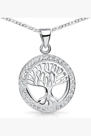 Materia Runder Anhänger Damen Silber Lebensbaum Zirkonia keltisch Ø19mm KA-363, 925 Sterling Silber - Verkäufer: Schmuck