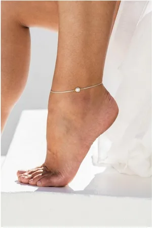 iz-el Fußkette Fußband Gold Perle - Fußkette, 925 Sterling Silber - Verkäufer: