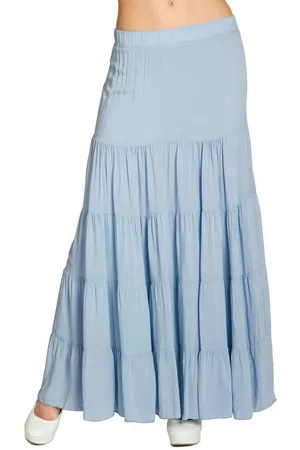 CASPAR Faltenrock RO020 langer eleganter Damen Maxi Sommer Rock mit figurfreundlichem Stretch Bund - Made in Italy - Verkäufer: & SIKORA