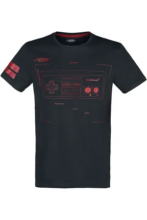 Nintendo Print-Shirt - Retro Controller Männer + Jugendliche T-Shirt schwarz NES Entertainment System Größen S M L XL XXL - Verkäufer: coole-fun-t-shirts