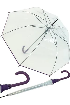 Happy Rain Langregenschirm Transparentschirm durchsichtig mit Einfassband, durchsichtig - Verkäufer: RS-Versand