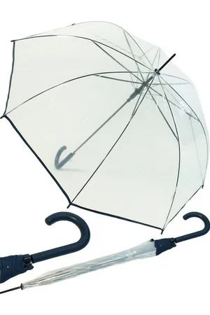 Happy Rain Langregenschirm Transparentschirm durchsichtig mit Einfassband, durchsichtig - Verkäufer: RS-Versand