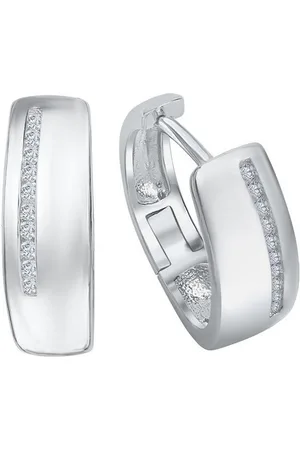 vivance collection Paar Creolen 925 Silber rhodiniert mit Zirkonia