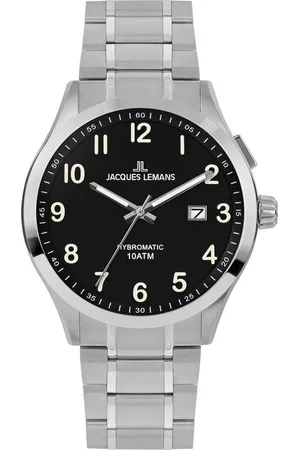 Jacques Lemans Kineticuhr Hybromatic, 1-2130H, Armbanduhr, Herrenuhr, Datum, Leuchtzeiger, gehärtetes Crystexglas