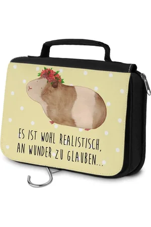 Mr. & Mrs. Panda Kulturbeutel Meerschweinchen Weisheit - Pastell - Geschenk, Kulturtasche, Tie (1-tlg), Kreative Motive - Verkäufer: