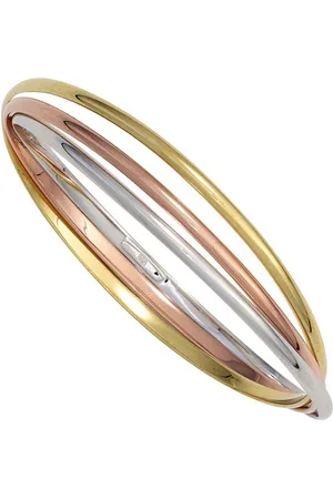 Jobo Armreif, 925 Silber dreifarbig tricolor vergoldet