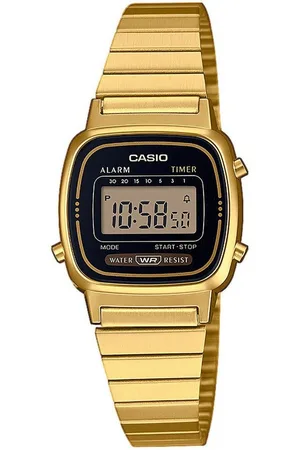 Casio Chronograph LA670WEGA-1EF, Quarzuhr, Armbanduhr, Damenuhr, Digitaluhr, Datum, Edelstahlarmband