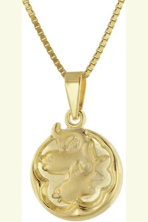 trendor Kette mit Anhänger Fische Sternzeichen Gold 333/8K mit goldplattierter Kette - Verkäufer: uhrcenter