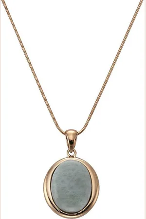 Zeeme Kette mit Anhänger Silber 925 rhodiniert 42+5cm mit echtem Larimar