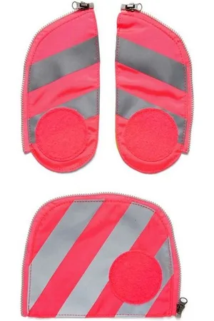 Ergobag Schulranzen Fluo Zip-Set Pink mit Reflektorstreifen Sicherheits-Set (3-teilig), fluoreszierender Stoff, Sichtbarkeit - Verkäufer: DSBO